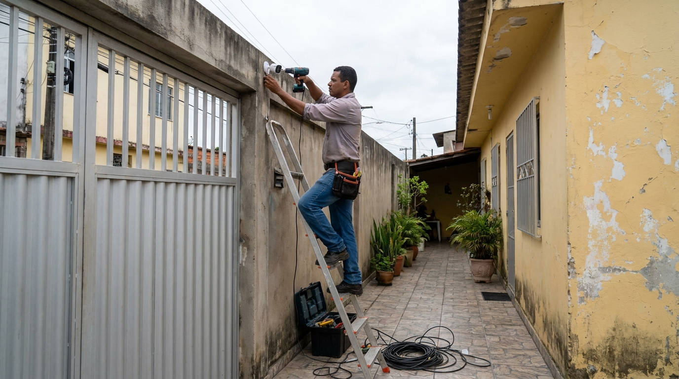 Passagem de cabeamento em Viamão‑RS