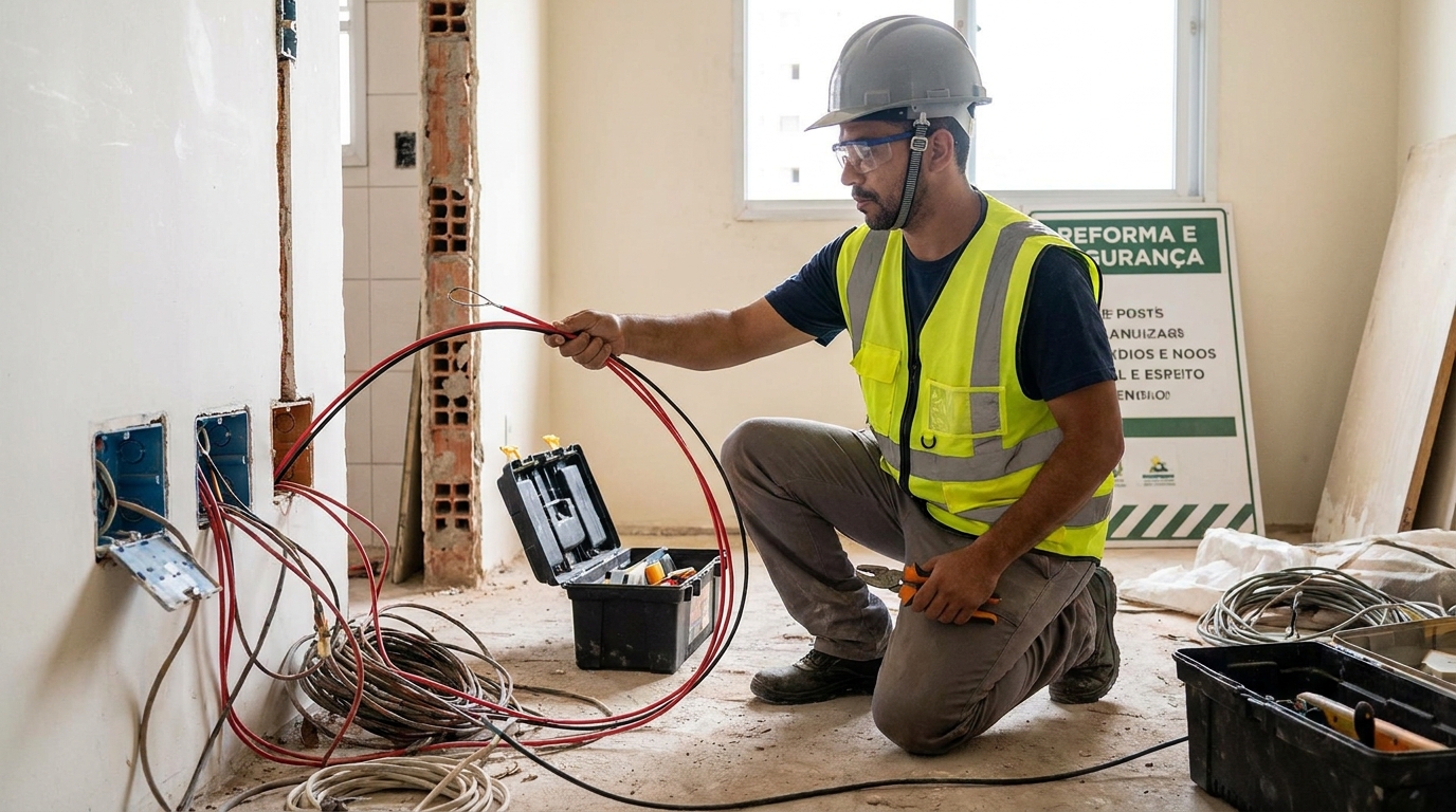 Substituição de fios antigos em Viamão‑RS